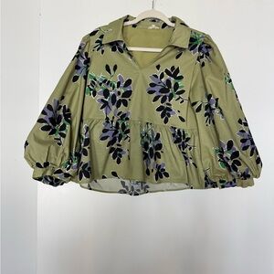 Floral Green Women's Top